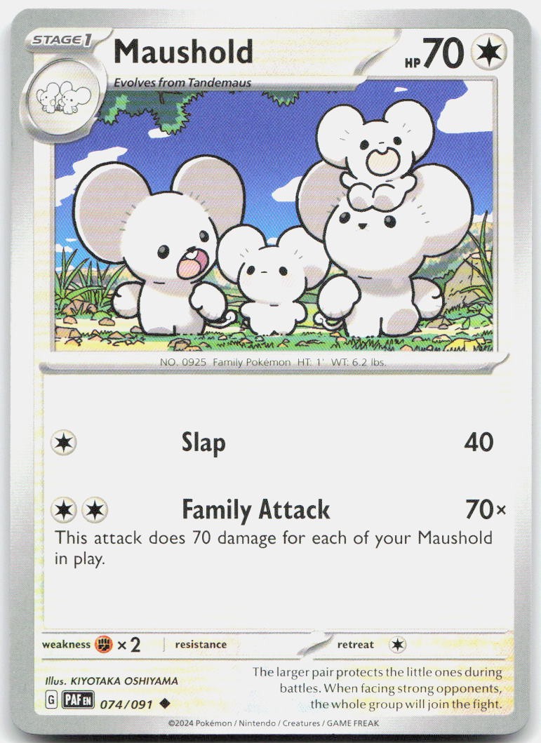 Maushold 074/091 Uncommon Paldean Fates Pokemon Near Mint