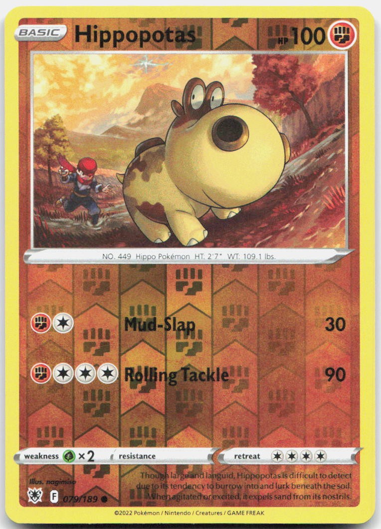 Hippopotas Reverse Holo Common SWSH10: Astral Radiance 079/189 NM