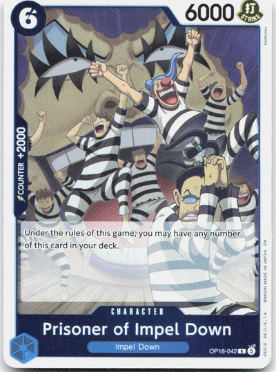 Prisoner of Impel Down OP16-042 Rare The Time of Battle One Piece Foil Near Mint