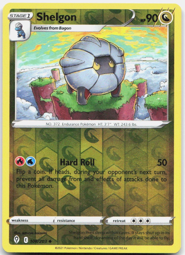 Shelgon Reverse Holo Uncommon SWSH07: Evolving Skies 108/203 NM