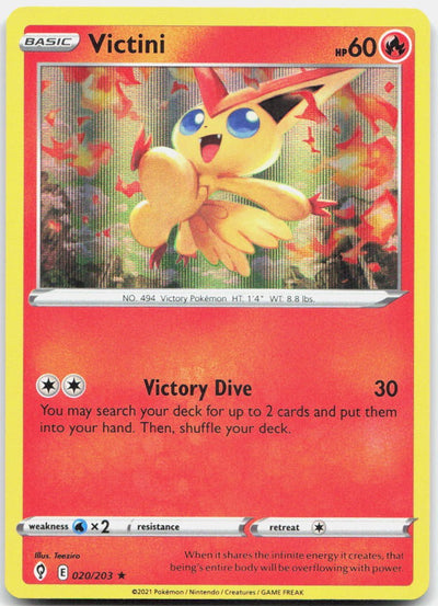 Victini 020/203 Holo Rare Evolving Skies Pokemon Near Mint