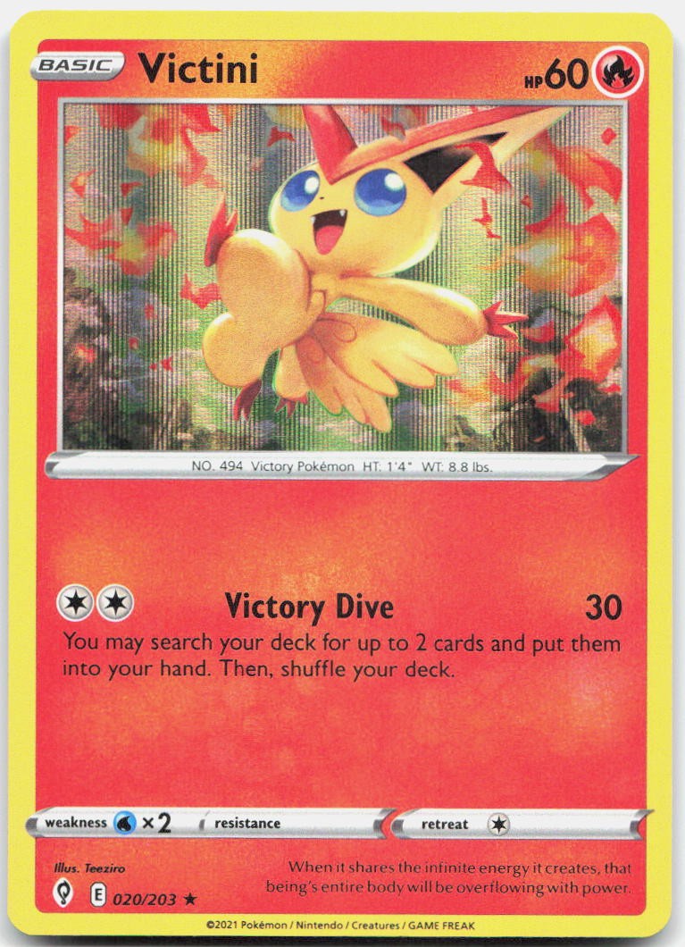 Victini 020/203 Holo Rare Evolving Skies Pokemon Near Mint