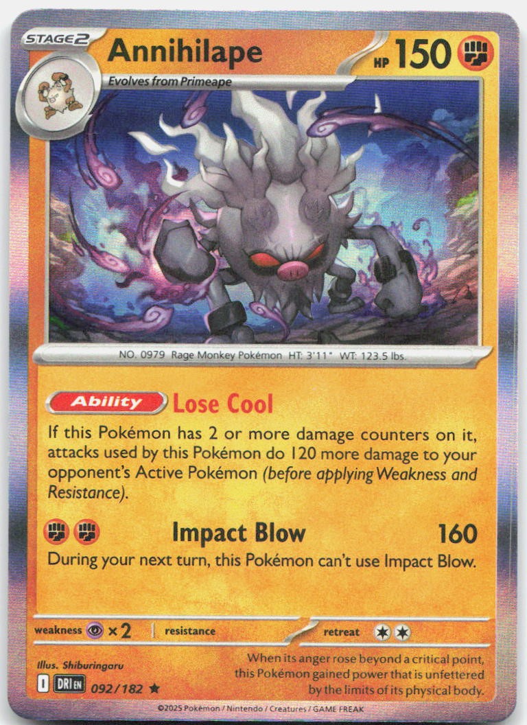 Annihilape Holo Rare SV10: Destined Rivals 092/182 NM