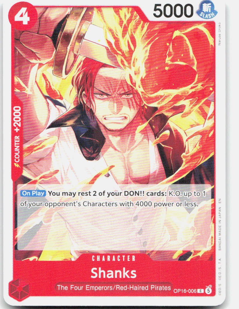 Shanks C The Time of Battle OP16-006 NM