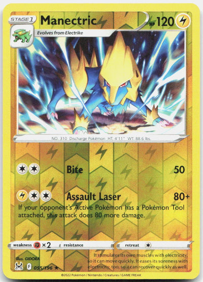 Manectric Reverse Holo Rare SWSH11: Lost Origin 055/196 NM