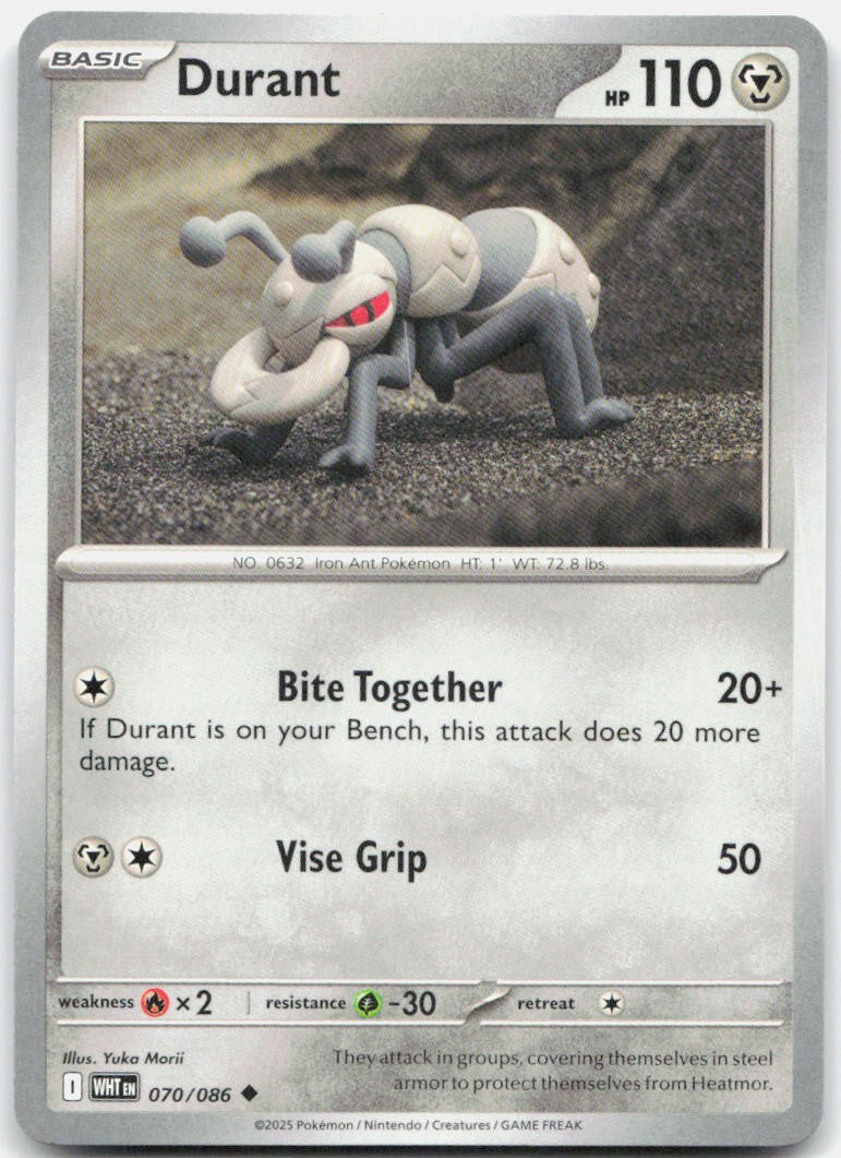 Durant 070/086 Uncommon White Flare Pokemon Near Mint