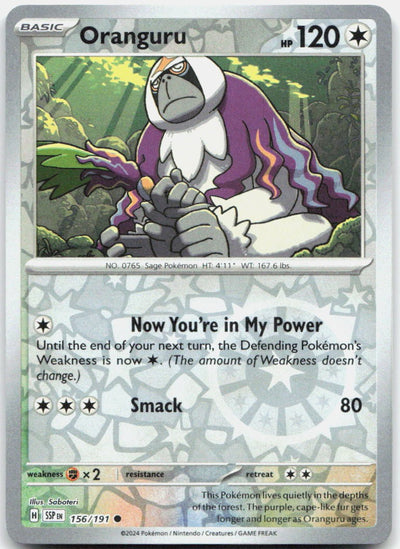 Oranguru Reverse Holo Common SV08: Surging Sparks 156/191 NM