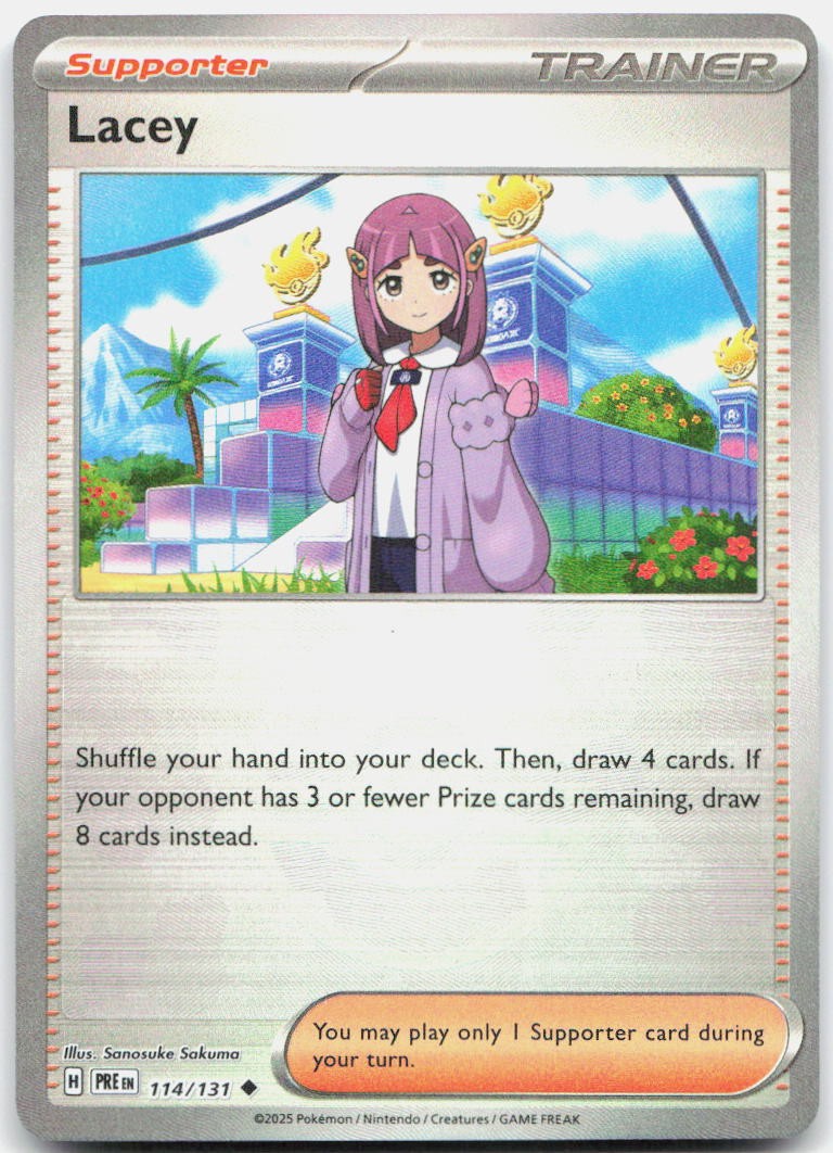 Lacey (Poke Ball Pattern) 114/131 Uncommon Prismatic Evolutions Pokemon Holo NM