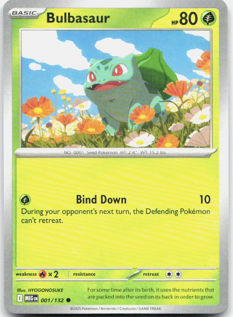Bulbasaur 001/132 Common Mega Evolution Pokemon Near Mint