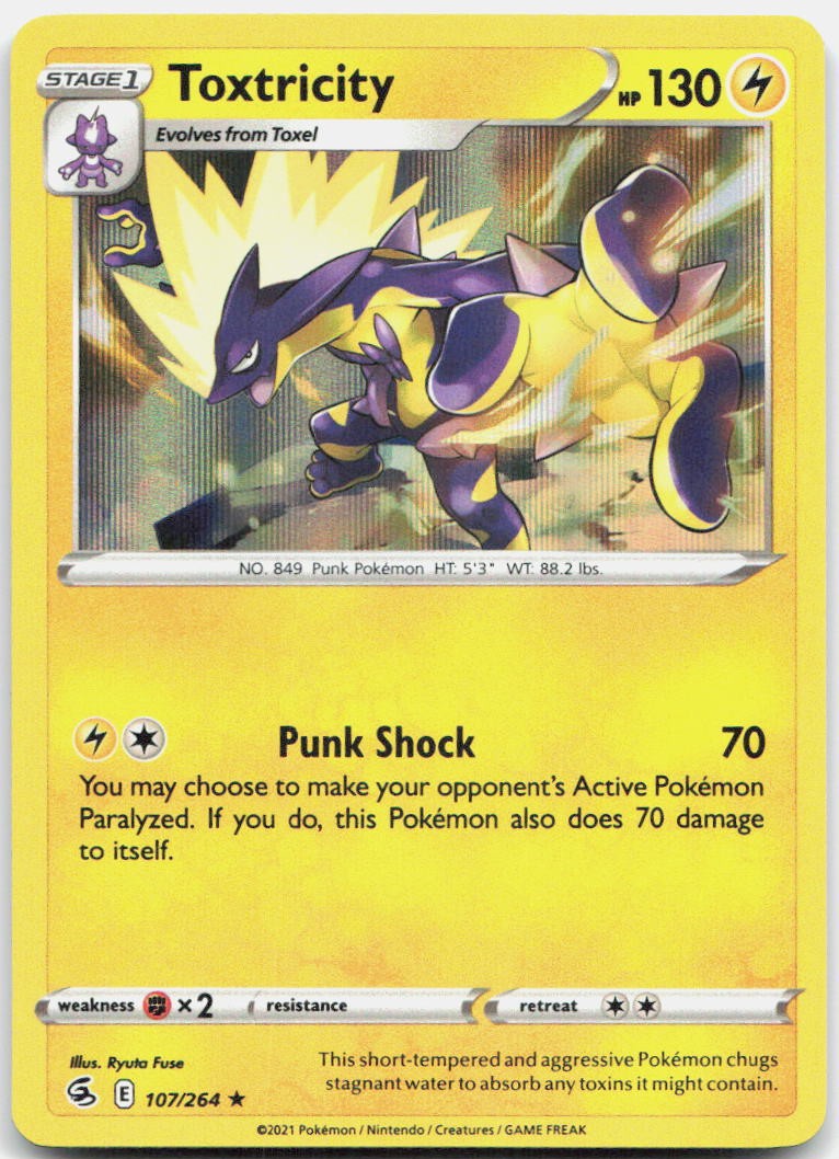 Toxtricity 107/264 Holo Rare Fusion Strike Pokemon Near Mint