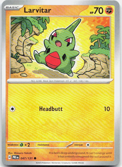 Larvitar 047/131 Common Prismatic Evolutions Pokemon Near Mint