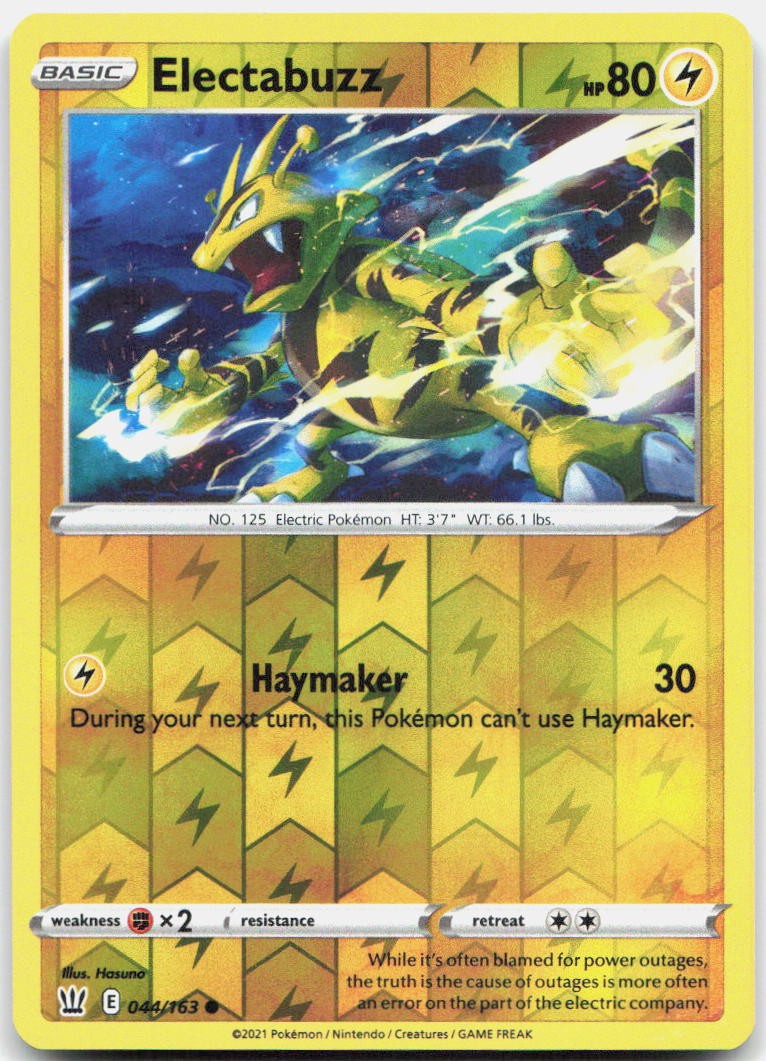 Electabuzz Reverse Holo Common SWSH05: Battle Styles 044/163 NM