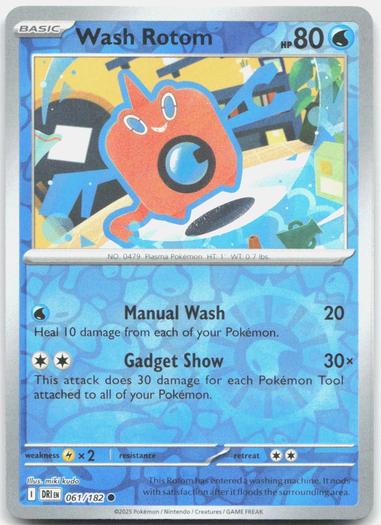 Wash Rotom Reverse Holo Common SV10: Destined Rivals 061/182 NM