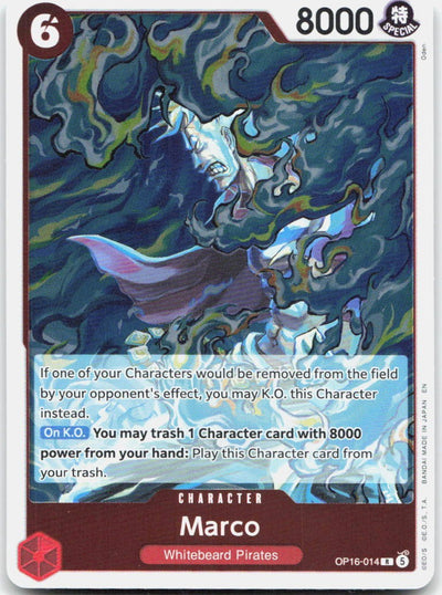 Marco OP16-014 Rare The Time of Battle One Piece Foil Near Mint