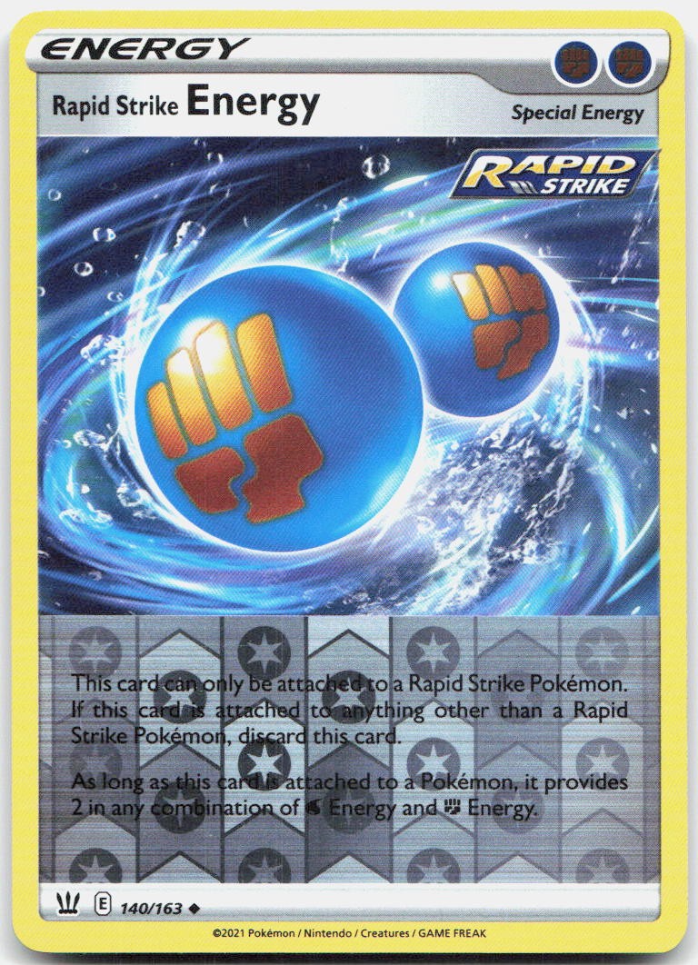 Rapid Strike Energy 140/163 Uncommon Battle Styles Pokemon Reverse Holo NM