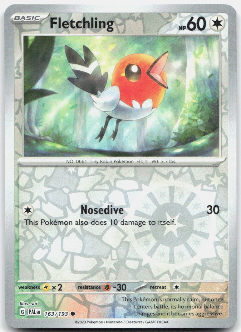 Fletchling Reverse Holo Common SV02: Paldea Evolved 163/193 NM