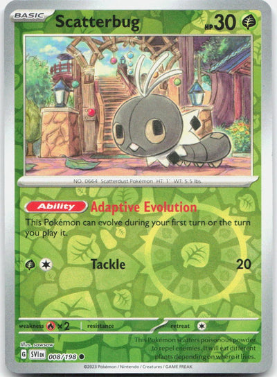 Scatterbug 008/198 Common Scarlet & Violet Pokemon Reverse Holo Near Mint
