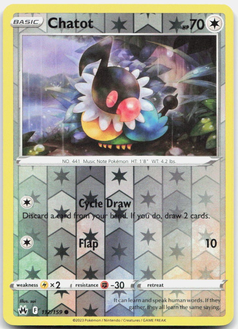 Chatot Reverse Holo Common SWSH: Crown Zenith 112/159 NM
