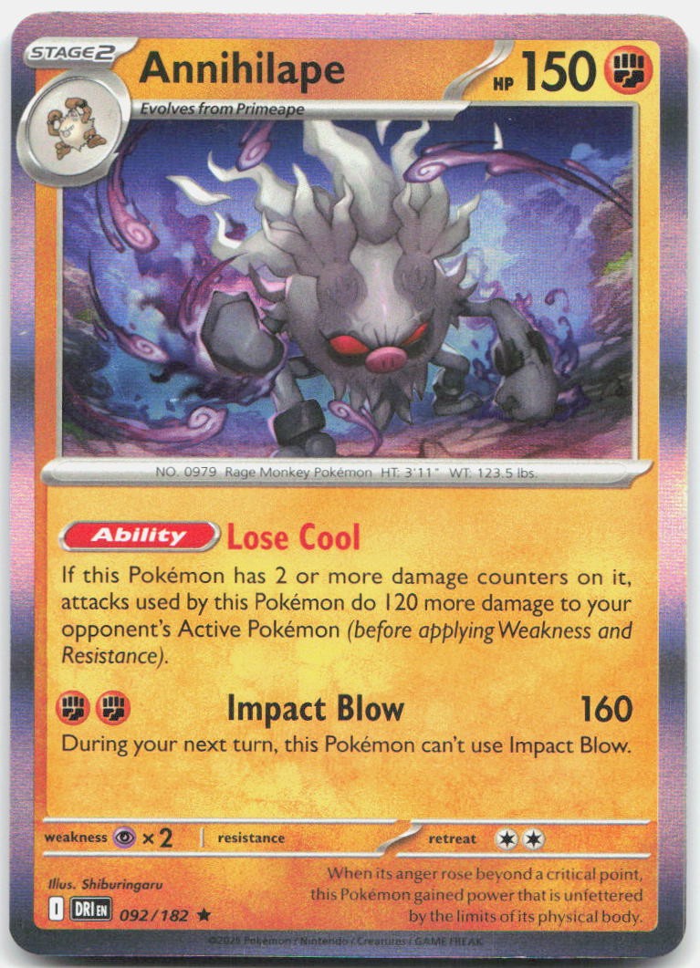 Annihilape Holo Rare SV10: Destined Rivals 092/182 NM