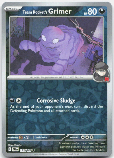 Team Rocket's Grimer 123/182 Common Destined Rivals Pokemon Reverse Holo NM
