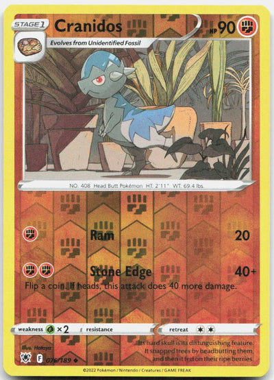Cranidos Reverse Holo Uncommon SWSH10: Astral Radiance 076/189 NM