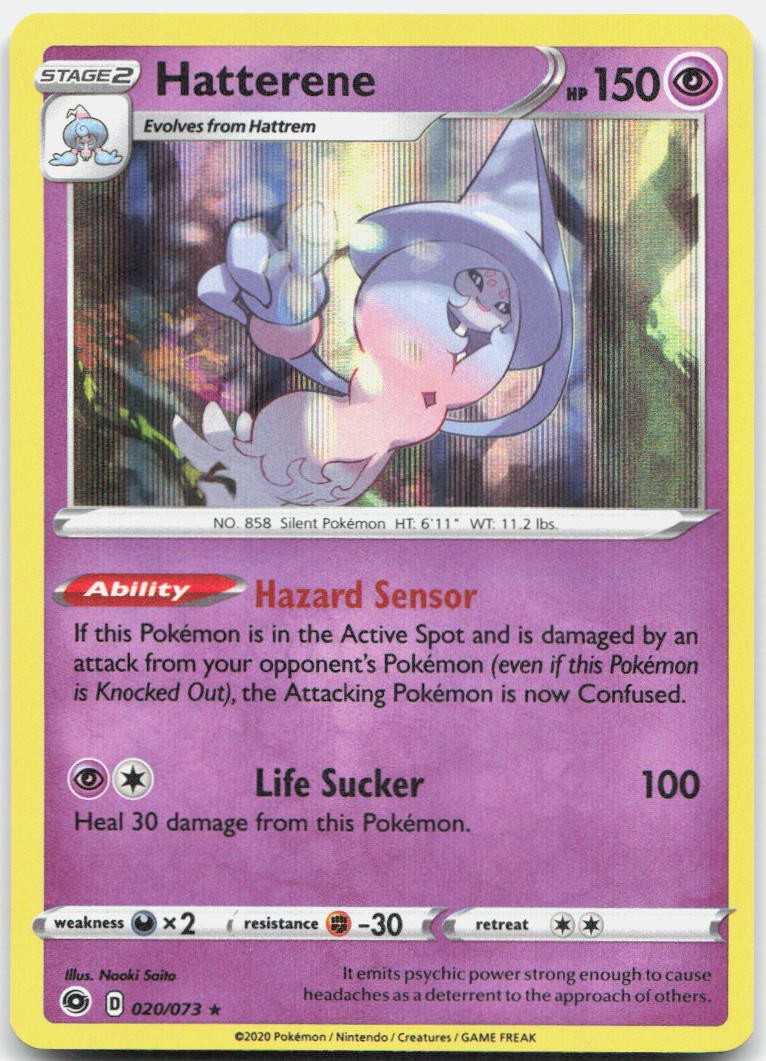 Hatterene 020/073 Holo Rare Champion's Path Pokemon Holo Near Mint