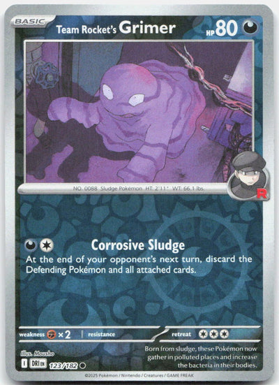 Team Rocket's Grimer 123/182 Common Destined Rivals Pokemon Reverse Holo NM