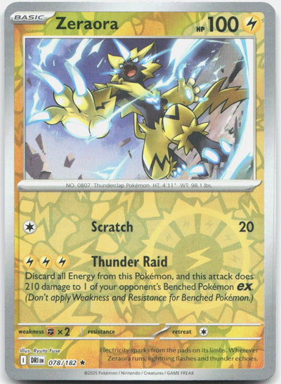 Zeraora Reverse Holo Rare SV10: Destined Rivals 078/182 NM