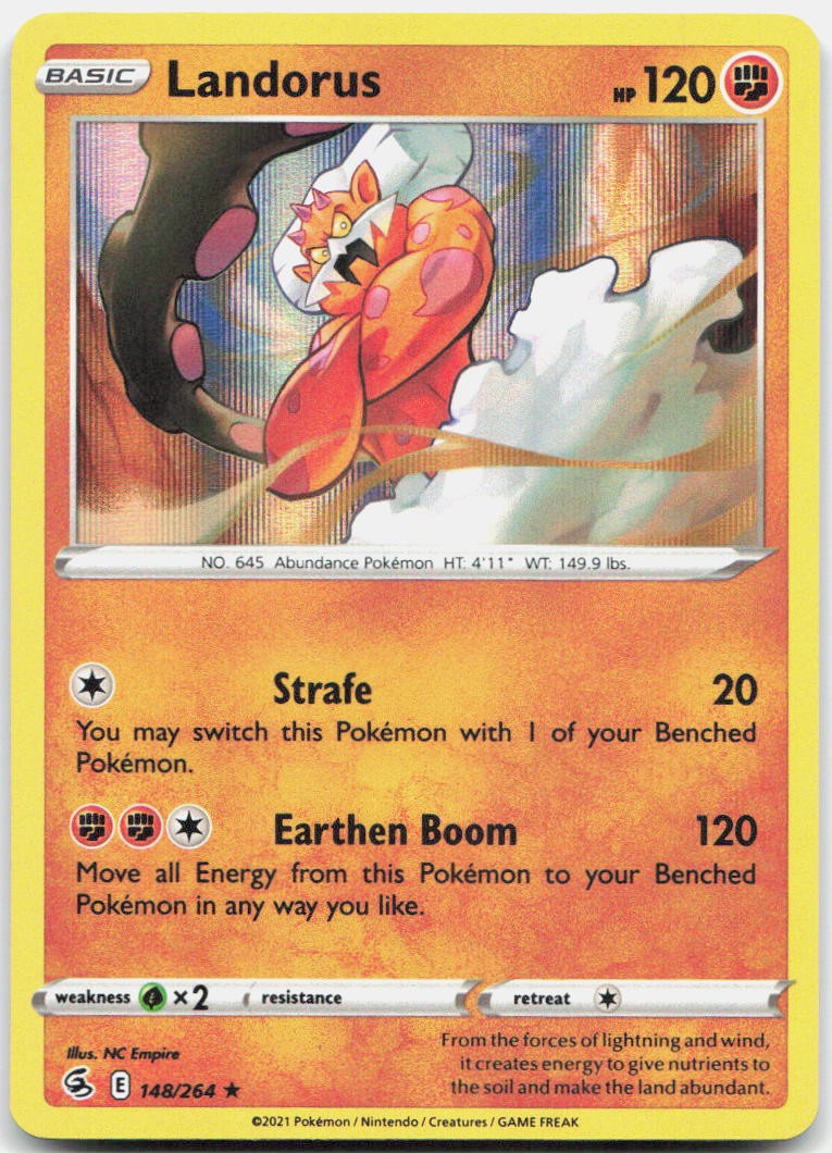 Landorus 148/264 Holo Rare Fusion Strike Pokemon Near Mint
