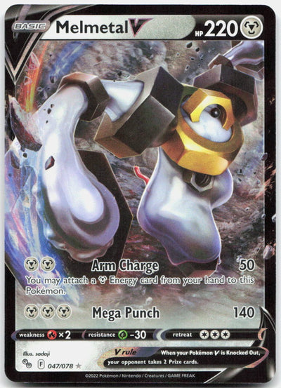 Melmetal V 047/078 Holo V Rare Pokemon GO Pokemon Near Mint