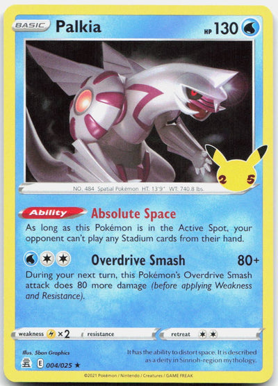 Palkia 004/025 Rare Celebrations Pokemon Holo Near Mint