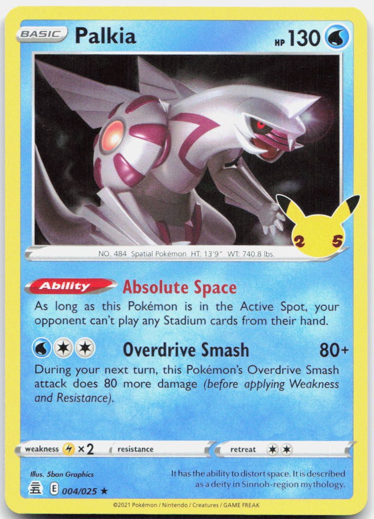Palkia 004/025 Rare Celebrations Pokemon Holo Near Mint
