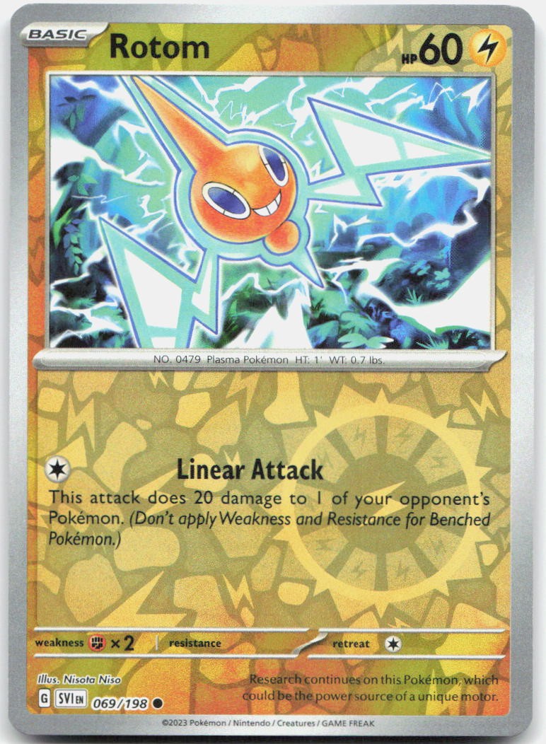 Rotom 069/198 Common Scarlet & Violet Pokemon Reverse Holo Near Mint