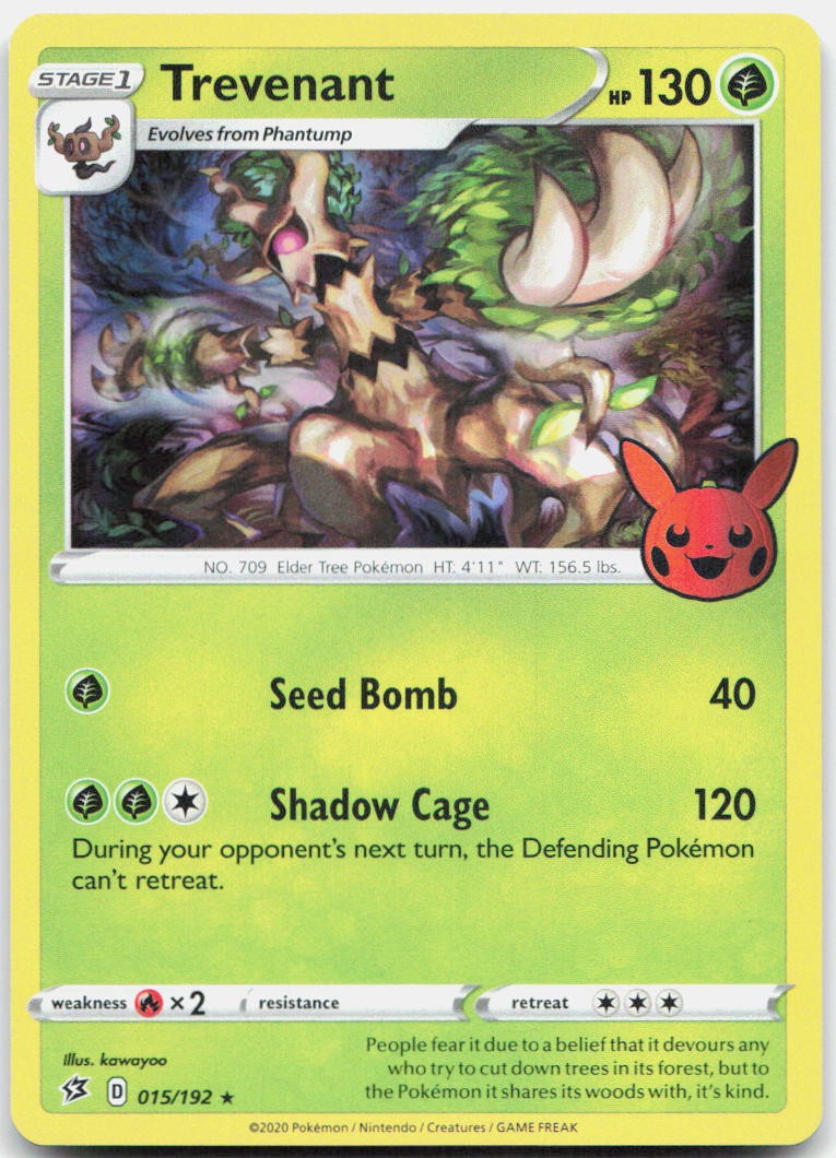 Trevenant 015/192 Holo Promo Trick or Trade BOOster Pokemon Near Mint