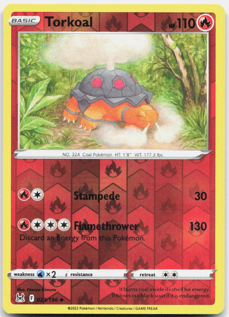 Torkoal Reverse Holo Uncommon SWSH11: Lost Origin 023/196 NM