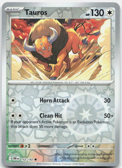 Tauros Reverse Holo Common SV10: Destined Rivals 152/182 NM