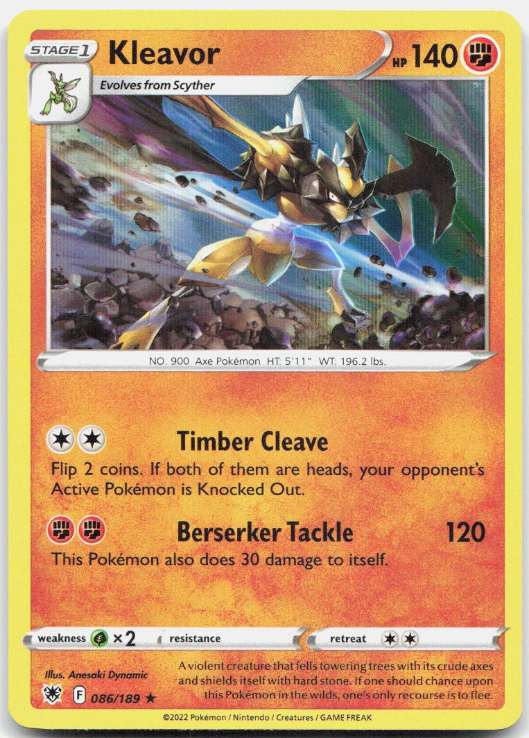 Kleavor 086/189 Holo Rare Astral Radiance Pokemon Near Mint
