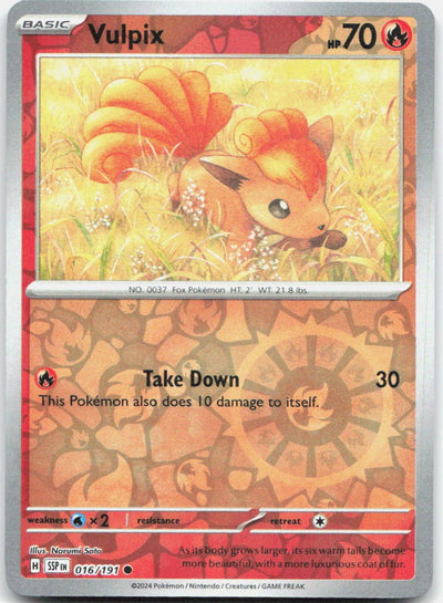 Vulpix Reverse Holo Common SV08: Surging Sparks 016/191 NM