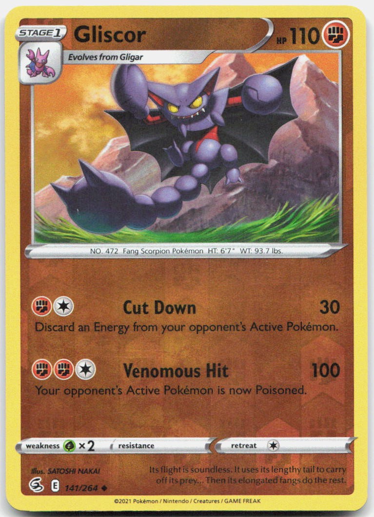 Gliscor 141/264 Uncommon Fusion Strike Pokemon Near Mint