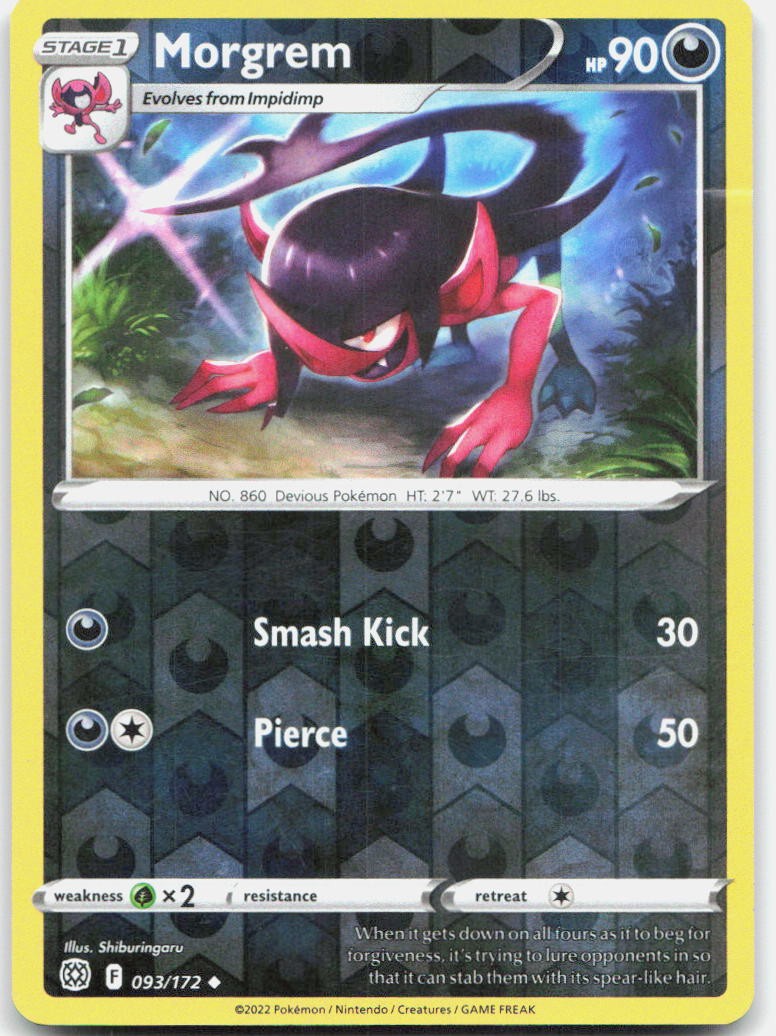 Morgrem 093/172 Uncommon Brilliant Stars Pokemon Reverse Holo Near Mint