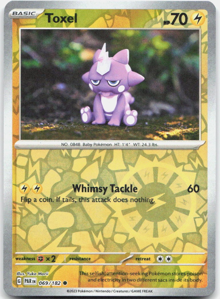 Toxel 069/182 Common Paradox Rift Pokemon Reverse Holo Near Mint