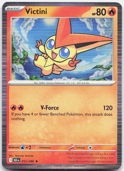 Victini 012/086 Holo Rare Black Bolt Pokemon Near Mint