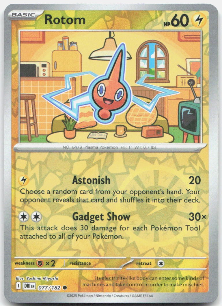 Rotom - Reverse Holo Common SV10: Destined Rivals 077/182 NM