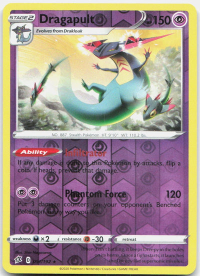 Dragapult 091/192 Holo Rare Rebel Clash Pokemon Reverse Holo Near Mint