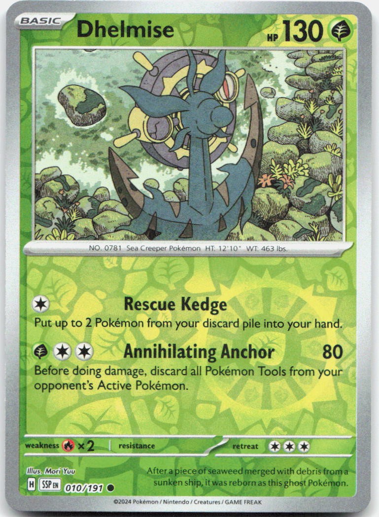 Dhelmise Reverse Holo Common SV08: Surging Sparks 010/191 NM