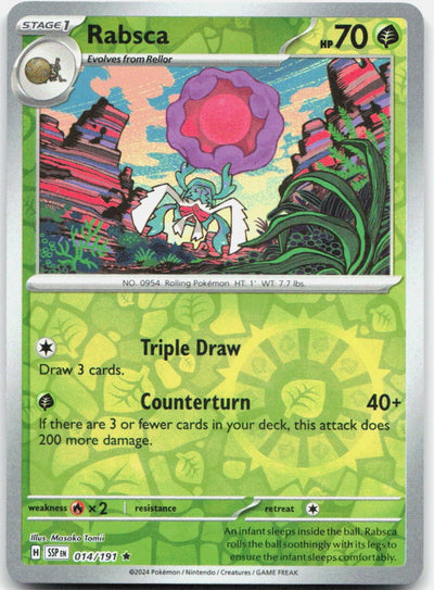 Rabsca Reverse Holo Rare SV08: Surging Sparks 014/191 NM