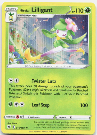 Hisuian Lilligant 016/189 Holo Rare Astral Radiance Pokemon Holo Near Mint