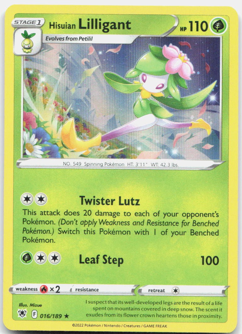 Hisuian Lilligant 016/189 Holo Rare Astral Radiance Pokemon Holo Near Mint