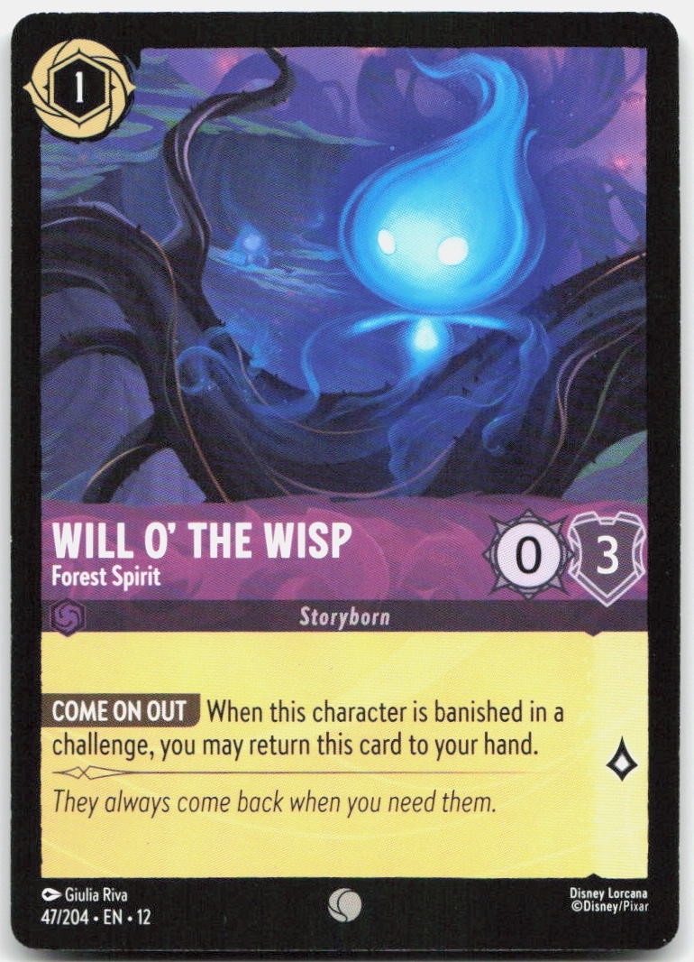 Will o' the Wisp - Forest Spirit Common Wilds Unknown 47/204 NM
