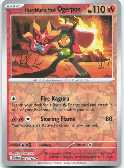 Hearthflame Mask Ogerpon Reverse Holo Uncommon SV10: Destined Rivals 044/182 NM
